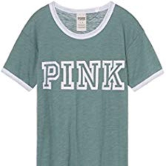 NWT Victoria's Secret PINK Ringer Crew Tee XS - Picture 2 of 6